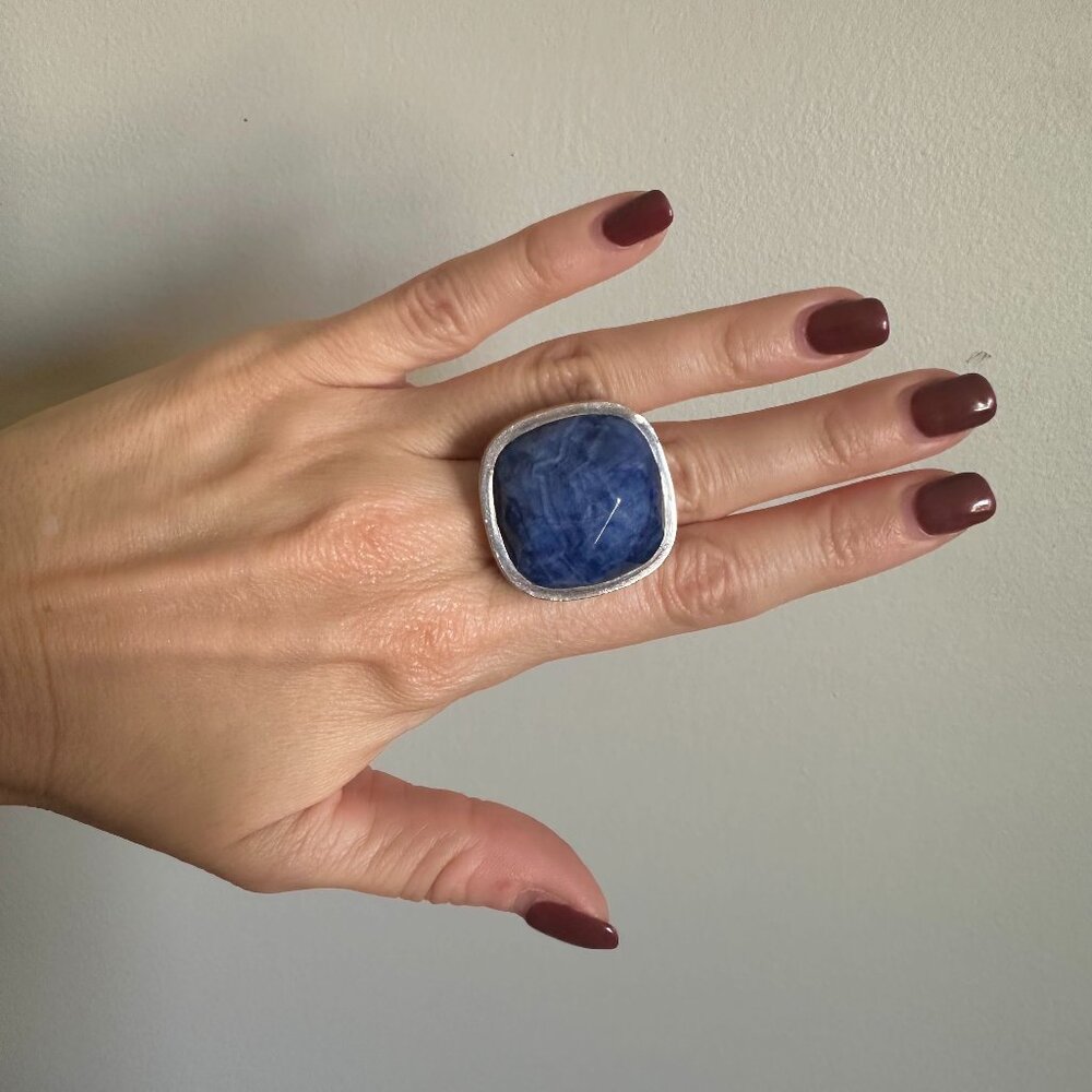 Sterling Silver and Sodalite Stone Ring from Ilaria Peru - Adjustable